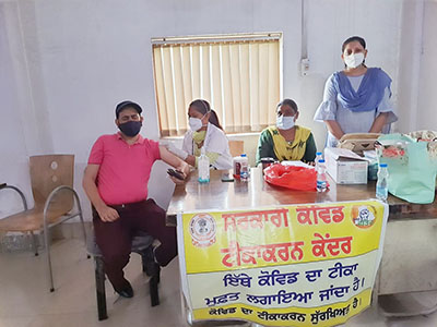 Covid 19  vaccination camp at unit 2 Ludhiana