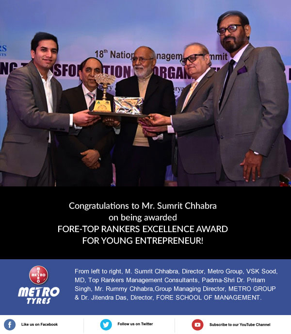 Fore Top Rankers Excellence Award for Young Entrepreneur