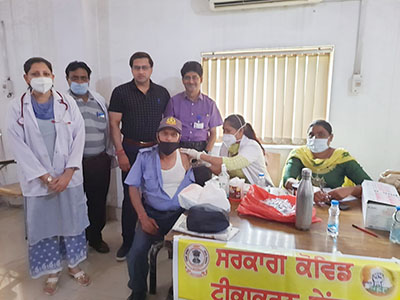 Covid 19  vaccination camp at unit 2 Ludhiana