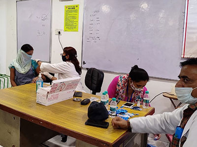 Metro Tyres organized another Covid 19 vaccination camp at unit 4 for employees and their families