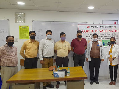 Metro Tyres organized another Covid 19 vaccination camp at unit 4 for employees and their families