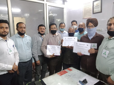 National Safety week(4th to 10th March 2021) celebrations & distributing Certificates to Employees