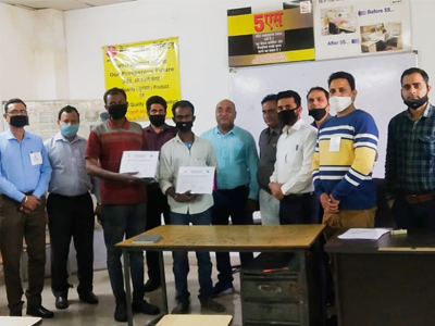 National Safety week(4th to 10th March 2021) celebrations & distributing Certificates to Employees